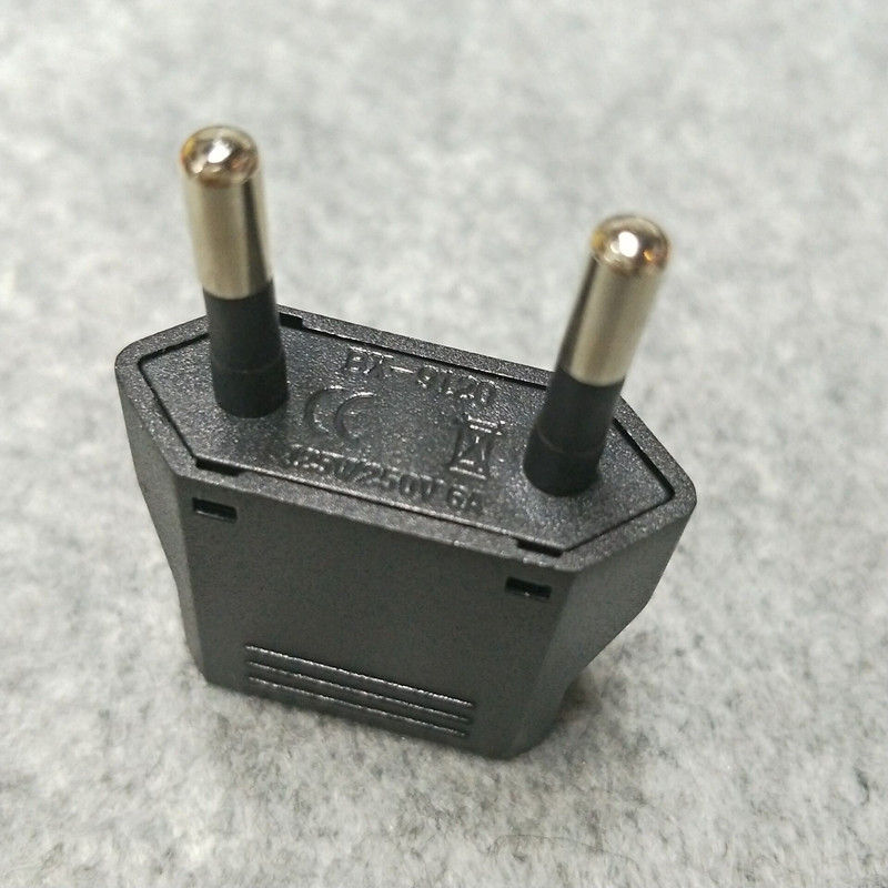 新款纯铜欧标二圆转换插头出国旅游插头欧规意大利瑞士转换插头