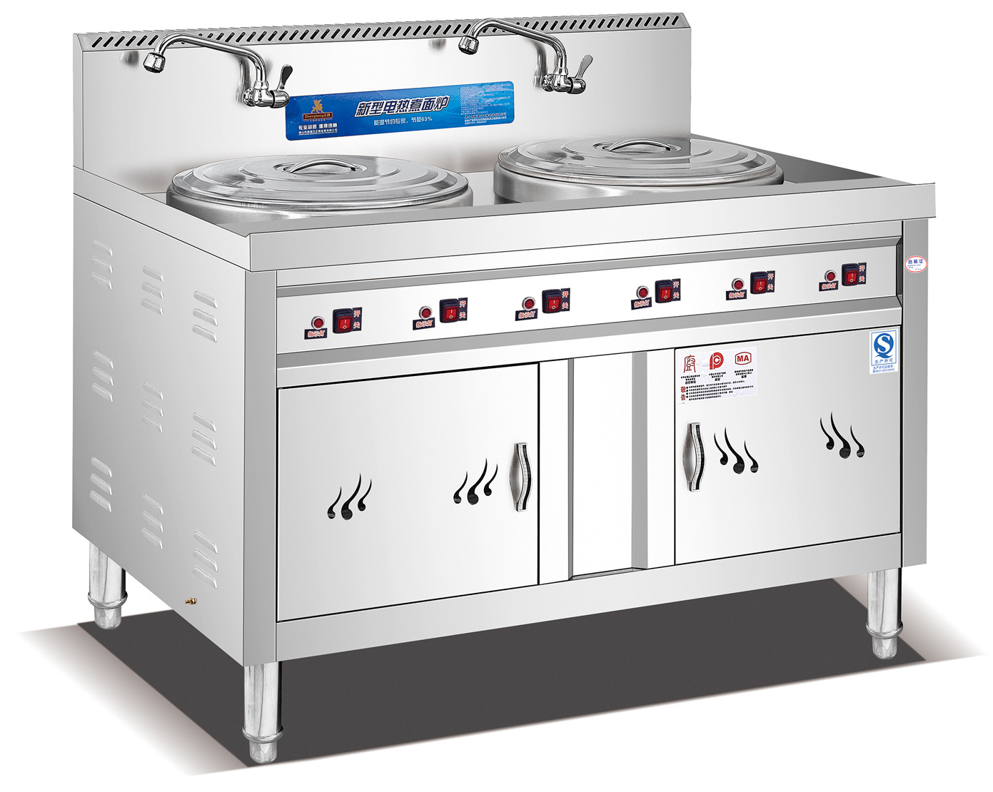 正腾 多功能煮面炉商用 单/双头电热汤面桶节能汤粉炉 双层煮面桶