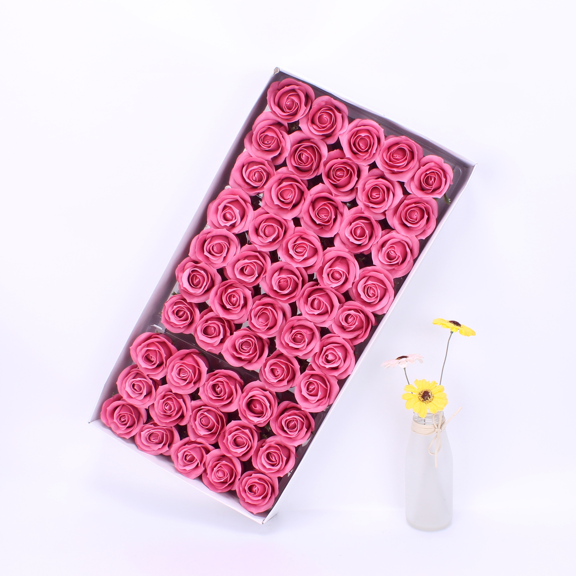 Rose Creative Gift Cold Beauty Four-Layer Soap Flower Head Wholesale Valentine's Day Gift Soap Flower Head Gift Box