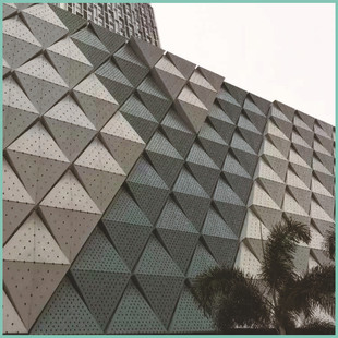 5mm室外幕墙氟碳烤漆数控穿孔菱形铝板