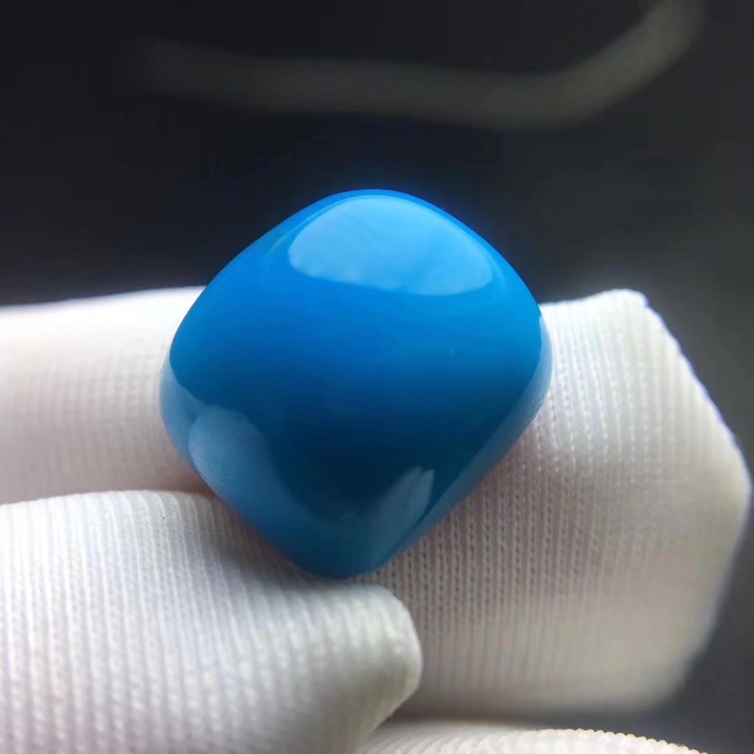 原矿绿松石_暴力蓝玉化料绿松石方形戒面 天然原矿一手货源 - 阿里巴