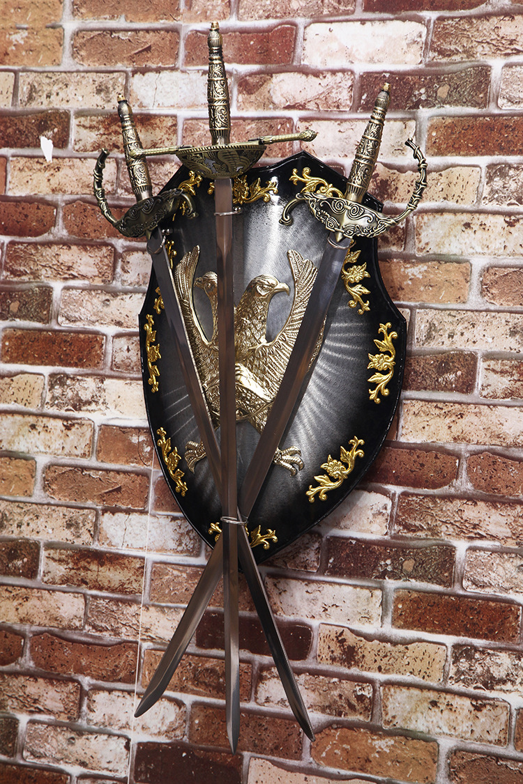 欧式复古盾牌 壁饰墙壁挂件 工艺品老鹰盾牌 酒吧网咖家居装饰品