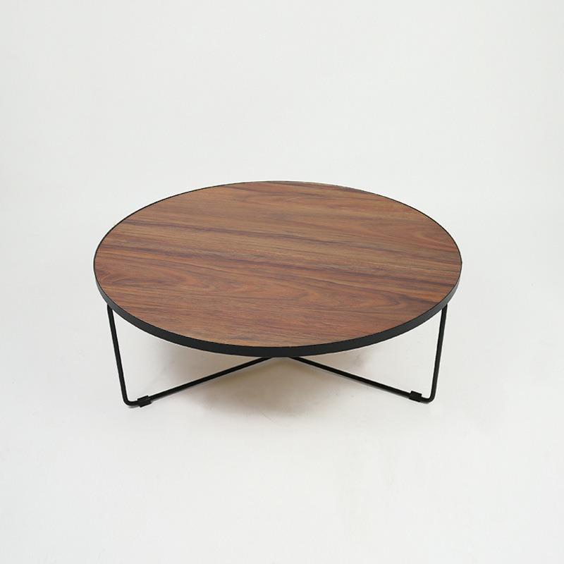 后现代商务洽谈会客休闲时尚创意圆茶几木质不锈钢铁艺茶几组合