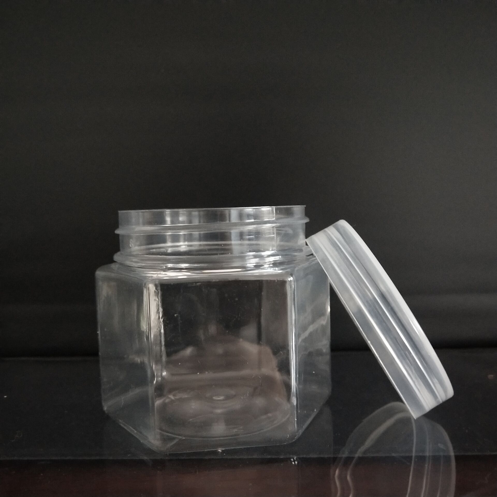 热销款 六边形创意pet塑料包装罐 干果蜜饯五谷糖果小塑料罐