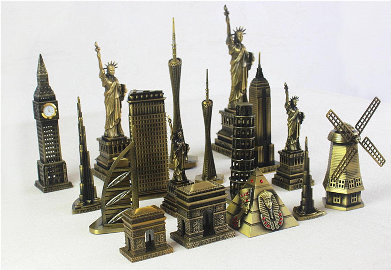 创意世界地标建筑拍摄模型礼物装饰摆件金属工艺品埃菲尔铁塔摆件