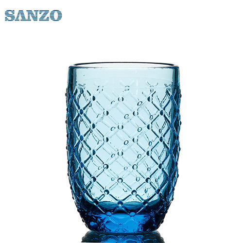 a02tu0016 360ml花纹杯身机压玻璃高口杯 上卓玻璃制品源头厂家