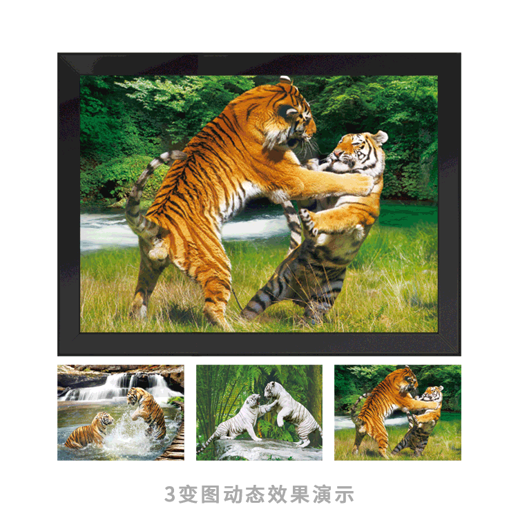 一件代发动物老虎渐变立体画电箱画三维动感变幻玄关过道装饰画