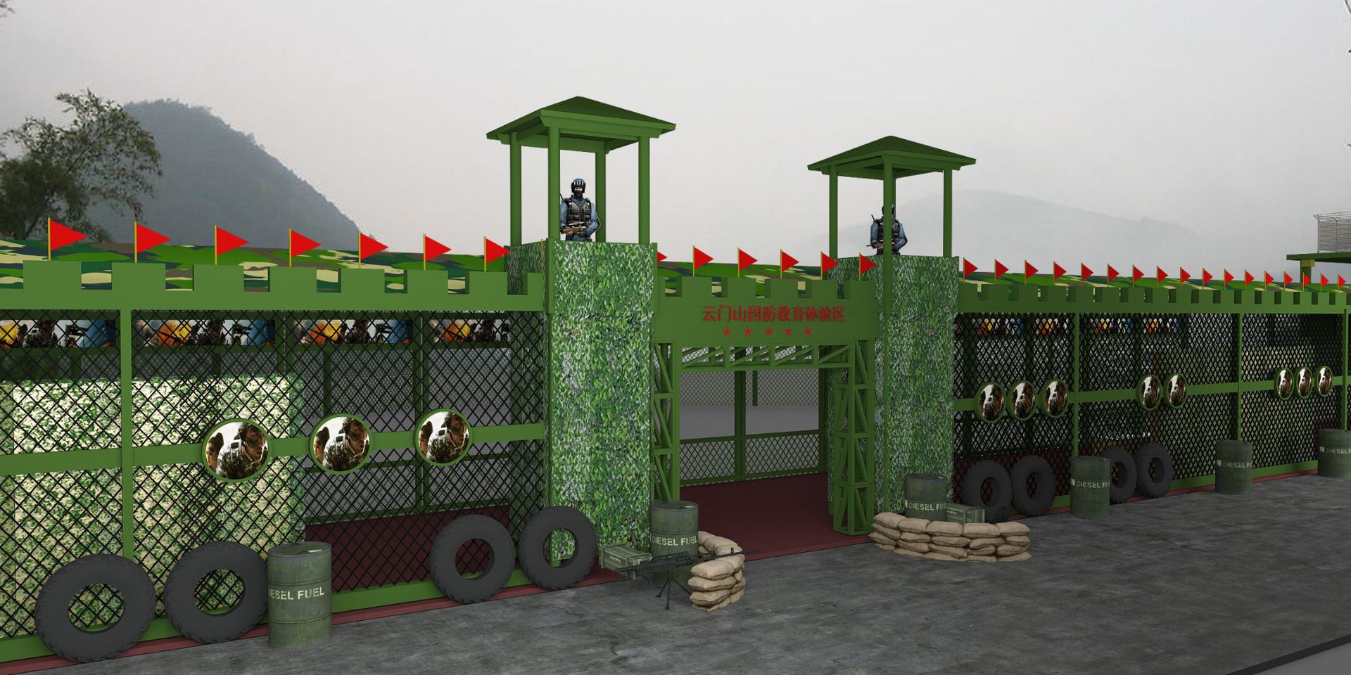 游乐气炮 射击场设备 射击游乐设备 游乐场设备 智博v字型炮台