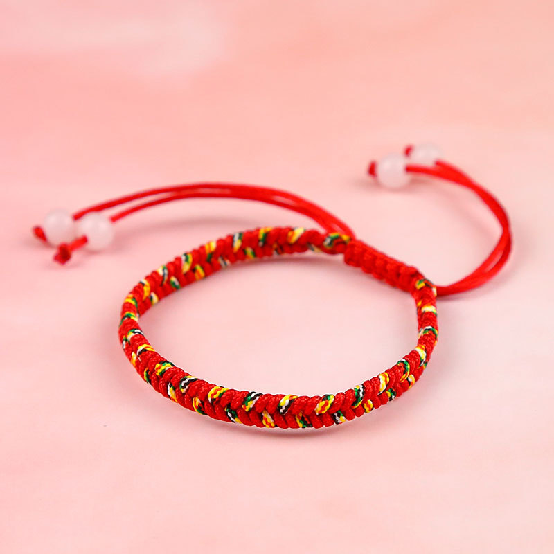 Five-Color Line Red Rope Bracelet Hand-Woven Colorful Braided Rope Phoenix Tail Knot Animal Year Dragon Boat Festival Men and Women Couple Bracelets
