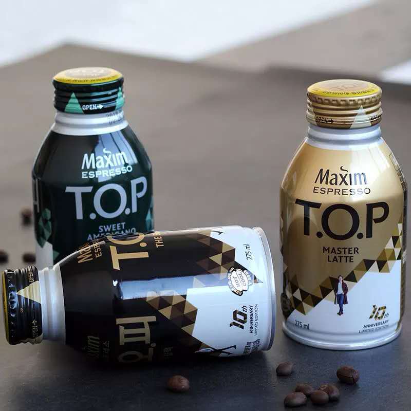 韩国top咖啡275ml拿铁美式黑咖啡香甜美式咖啡maxim即饮