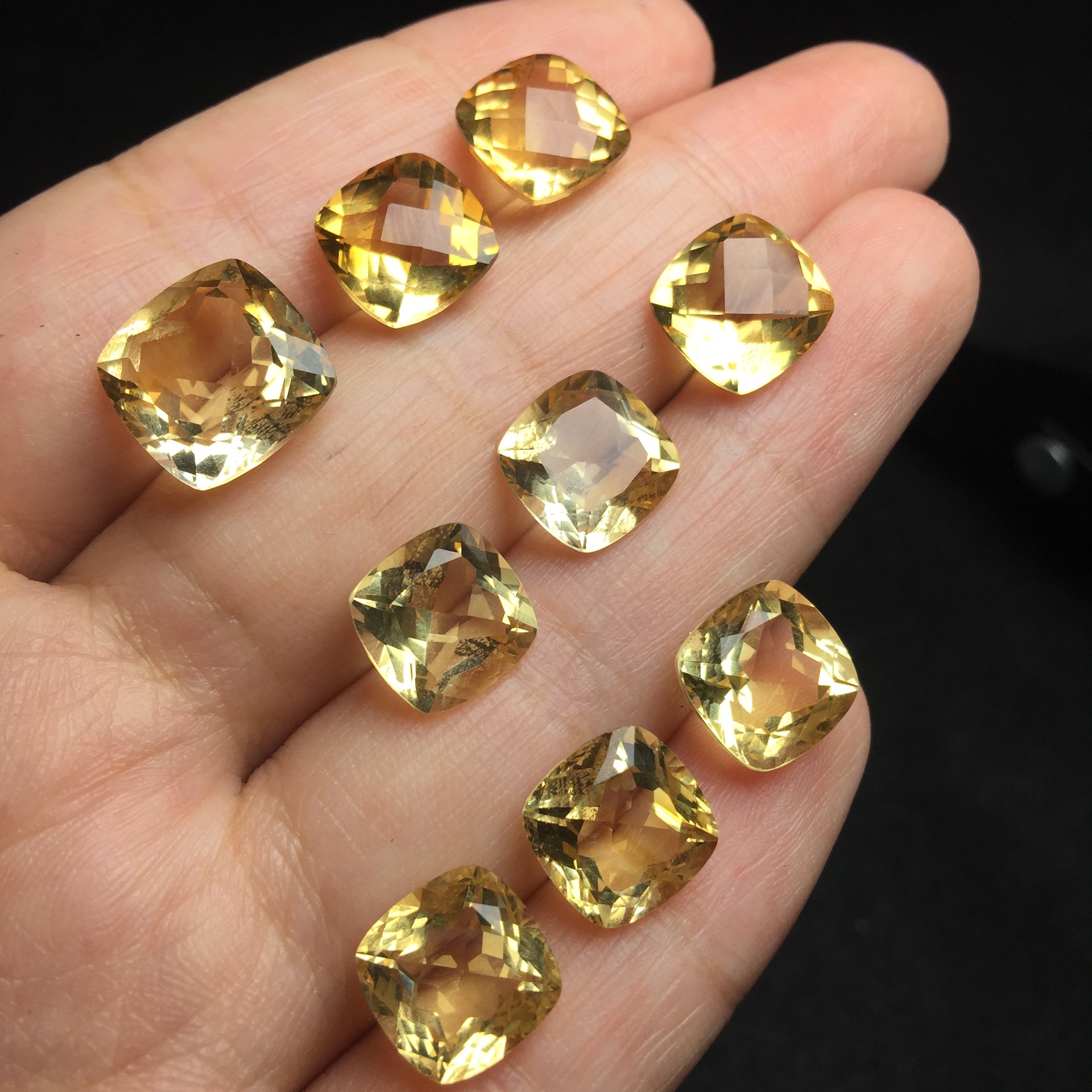 厂家 黄晶戒面成品 宝石黄水晶 戒面裸石成品批发