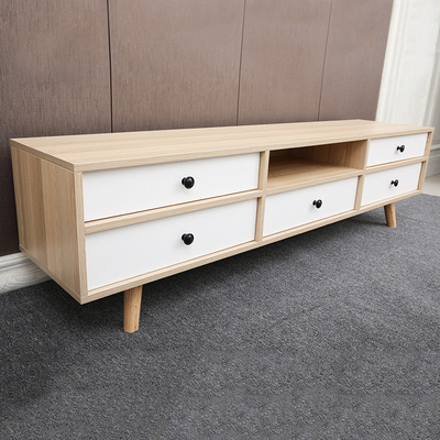 北欧现代简约电视柜板材小户型视听柜酒店时尚白橡木客厅柜可定制