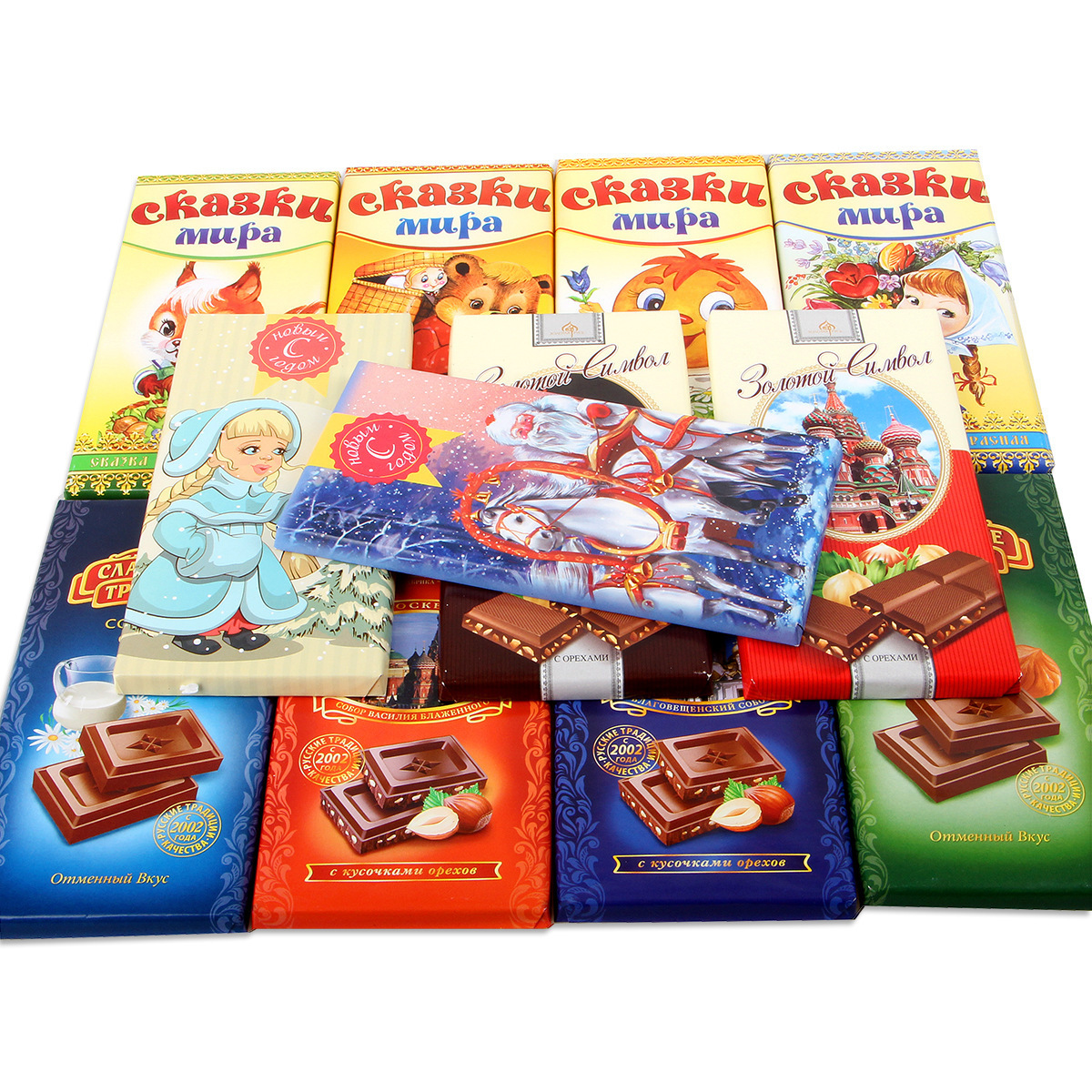 俄罗斯进口巧克力多口味果仁夹心城堡巧克力休闲零食85g一件代发