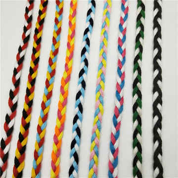 现货批发0.8cm三股辫子绳带 彩色编织花绳 单色三色绑绳编织绳