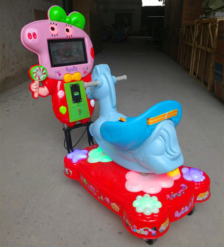 2018新款儿童电动mp5小猪妹摇摇车 厂家直销投币家用液晶屏摇摆机