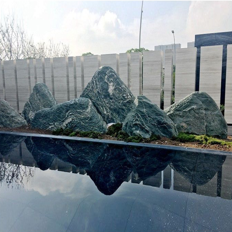 产地批发园林片石风景石自然石泰山石雪浪山切片组合摆件