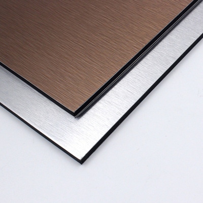 广东金银拉丝镜面铝塑板厂家直销红粉红门头广告产品背板棕铜拉丝