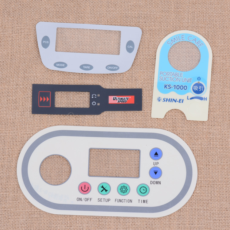 厂家定制音响控制面板 pc面贴丝印加工 pvc麦拉片pet面板膜铭板