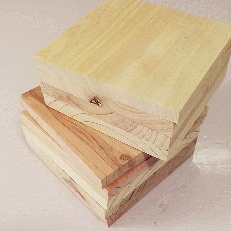 天然杉木片 纯实木原木块 工艺设计diy 木块定做正方形1cm厚系列