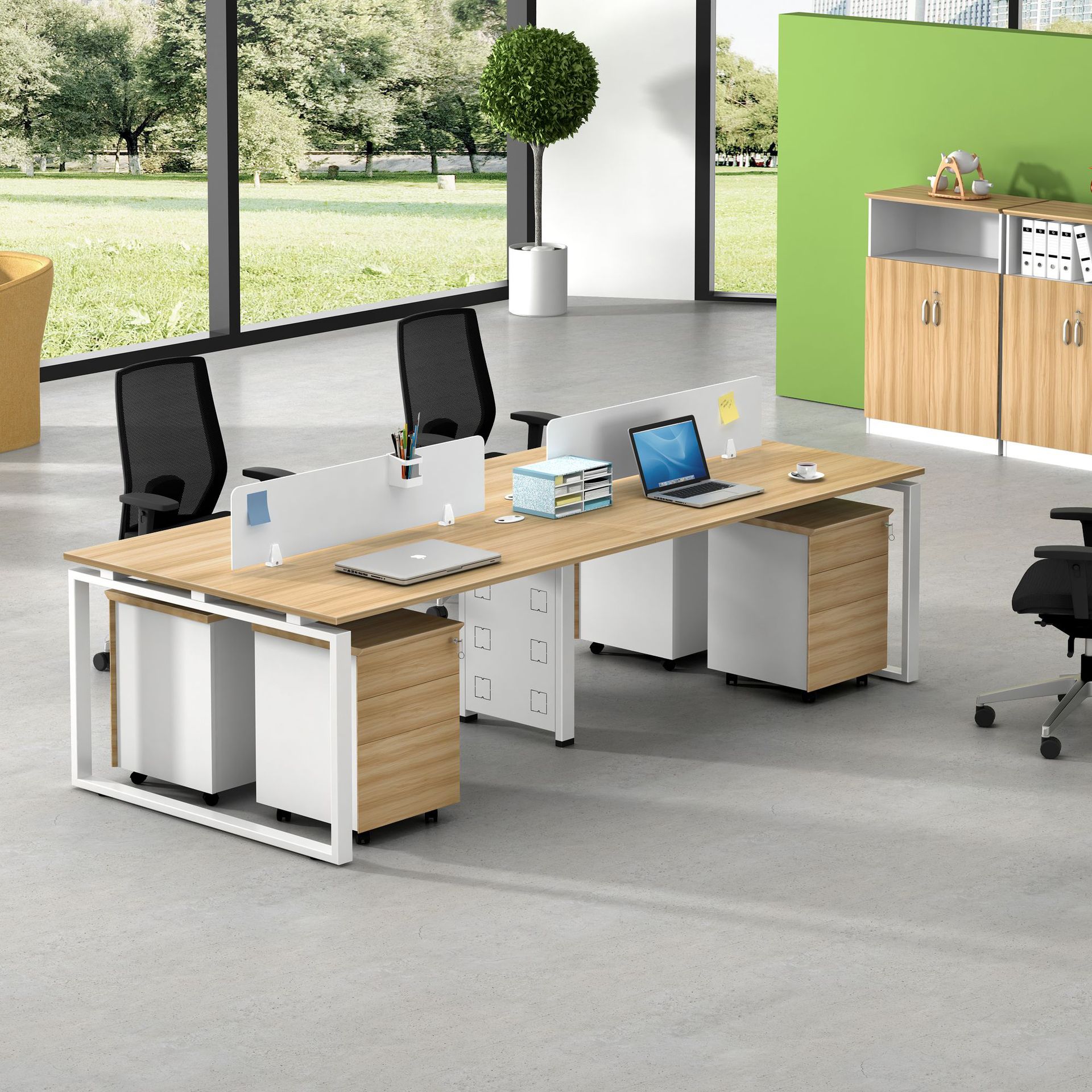 上海简约时尚办公桌 四人工作位 办公家具组合工位办公卡位职员桌