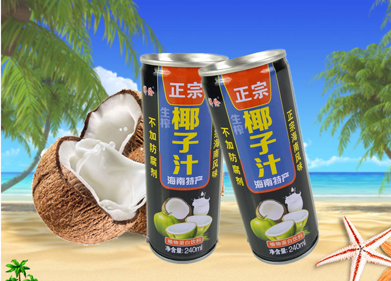 椰子汁整箱 易拉罐装 245ml 24罐 海南特产生榨椰子.