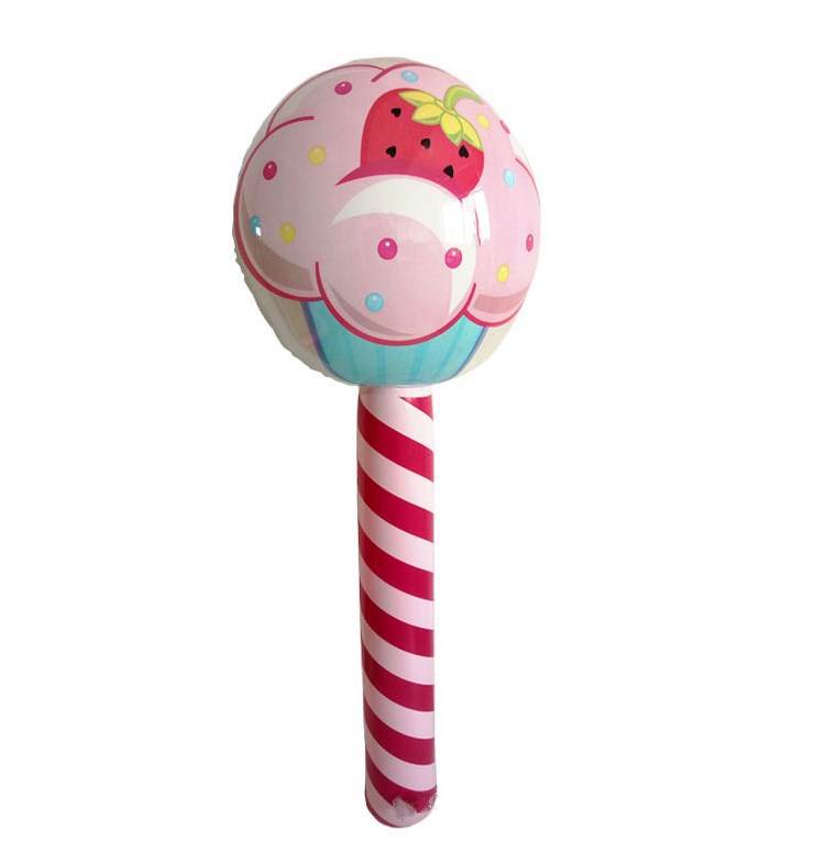 工厂供应pvc充气棒棒糖 打气糖果 儿童玩具充气棒棒糖水上浮床