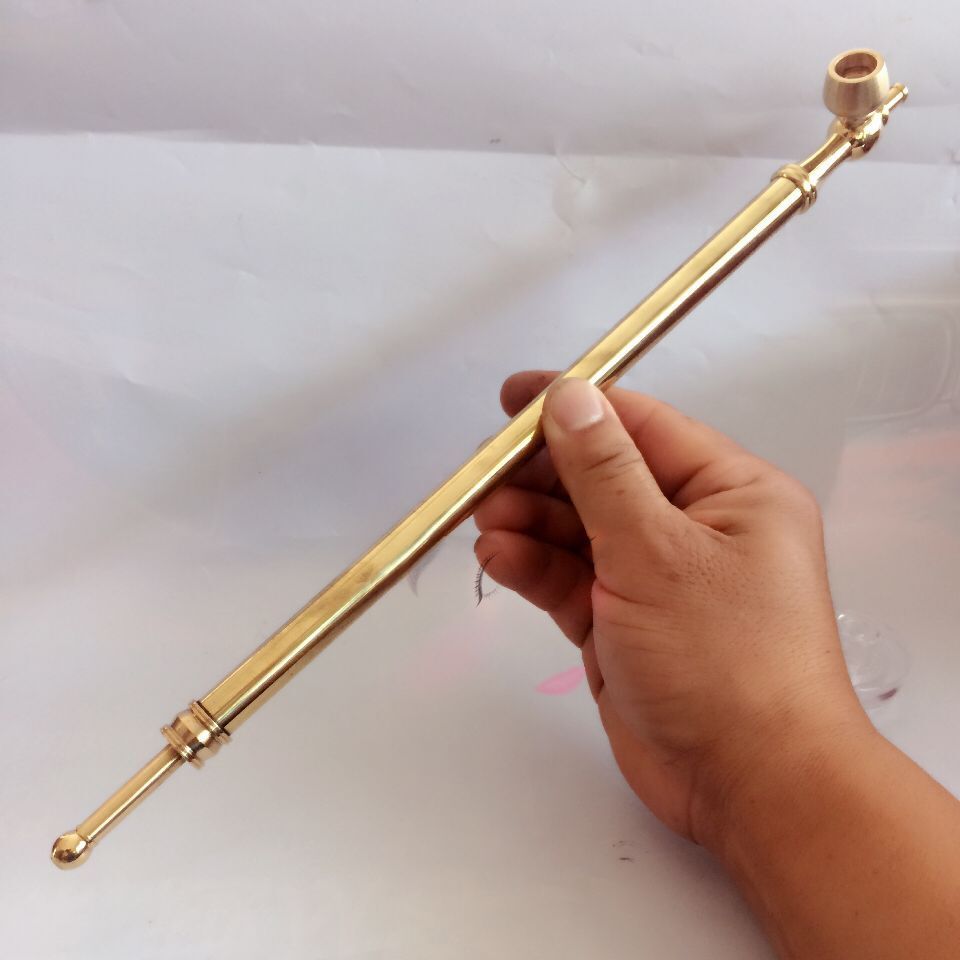 迷你旱烟杆老式手工复古黄铜卷烟/烟丝两用型 铜烟斗烟嘴150克