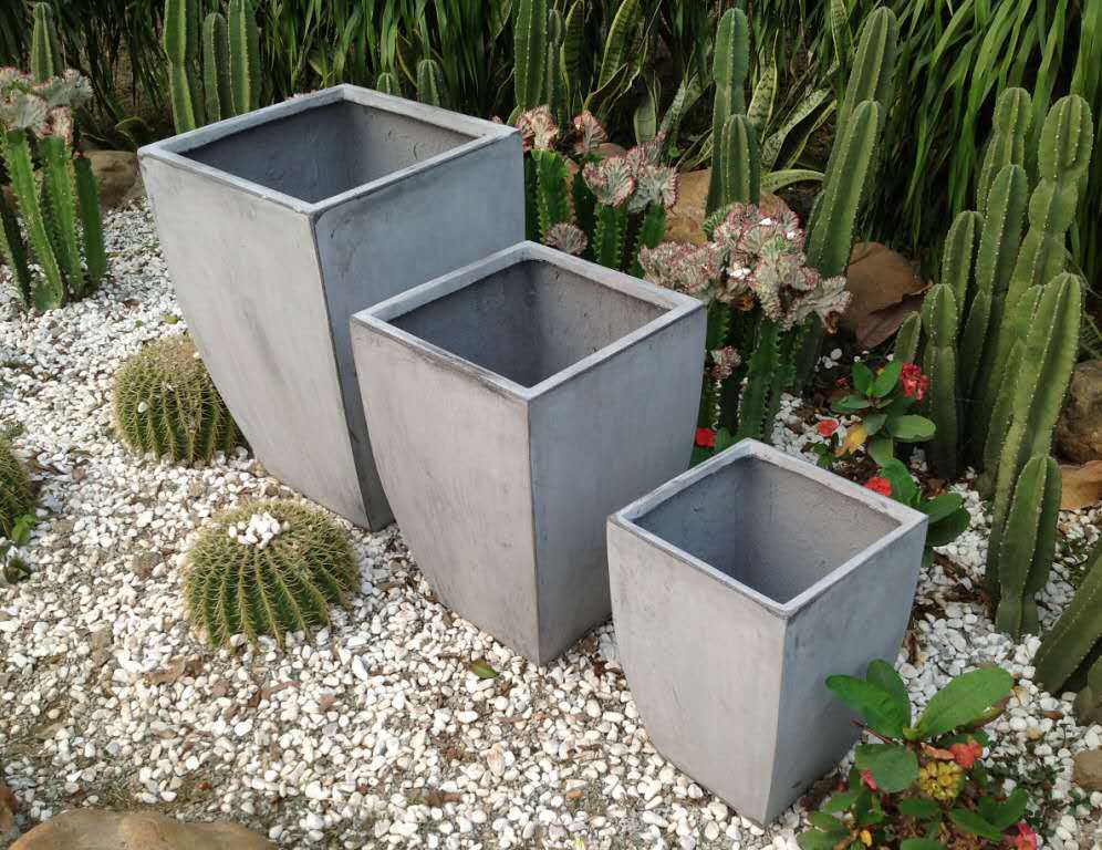 grc水泥方口花盆 别墅园林家居种植 厂家直销