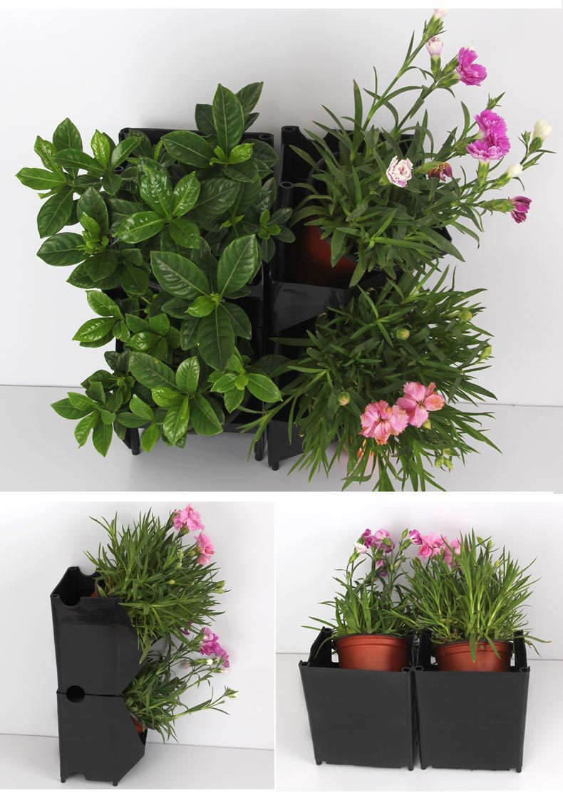 阳台立体种植花盆 绿化工程花盆小方盆一孔园艺植物塑料花盆