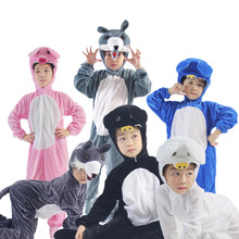 新款学生儿童大灰狼和三只小猪舞台动物演出服亲子游戏摄影表演服