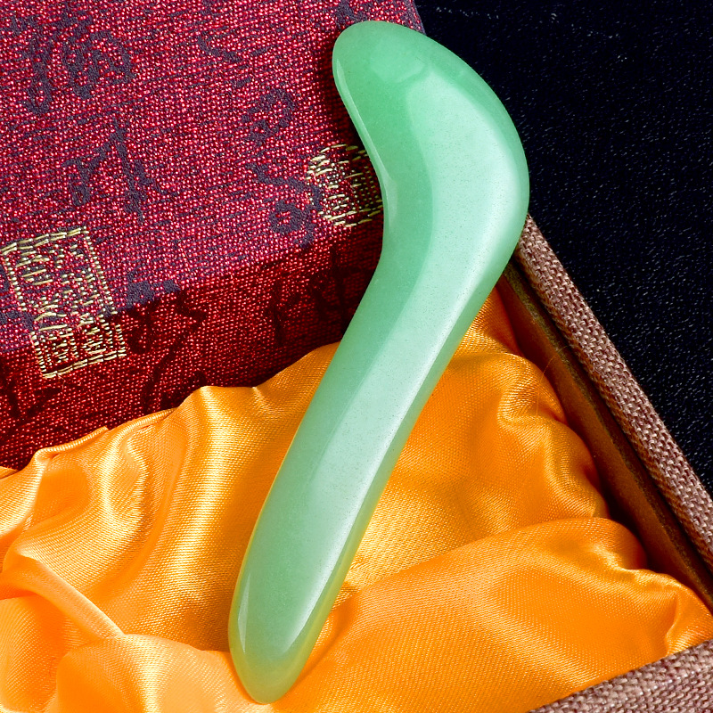 美容点穴笔 养生保健按摩玉石刮痧板 东陵玉刮痧片 经络保健器材