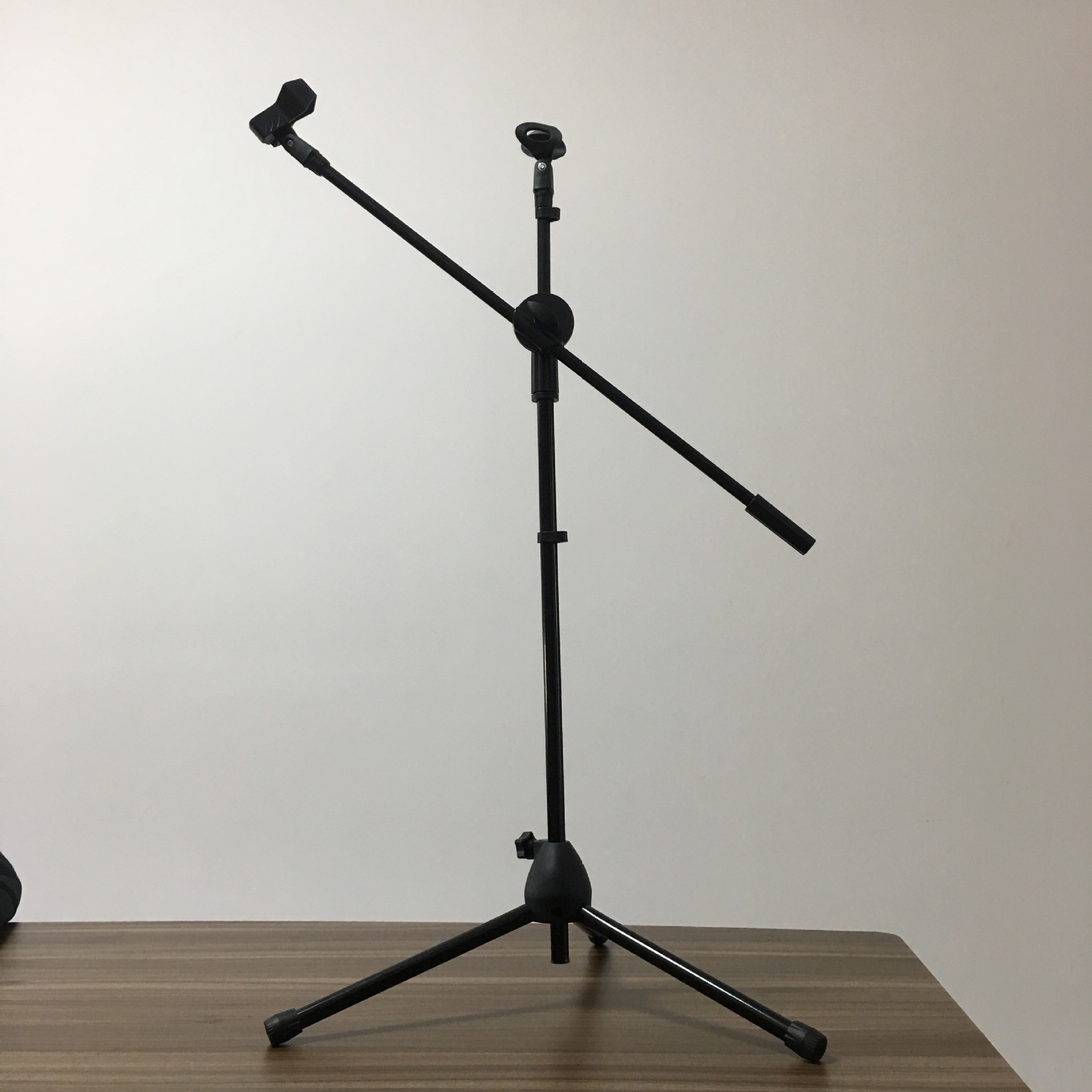 话筒支架落地架专业舞台演出麦克风支架落地式金属双头话筒支架