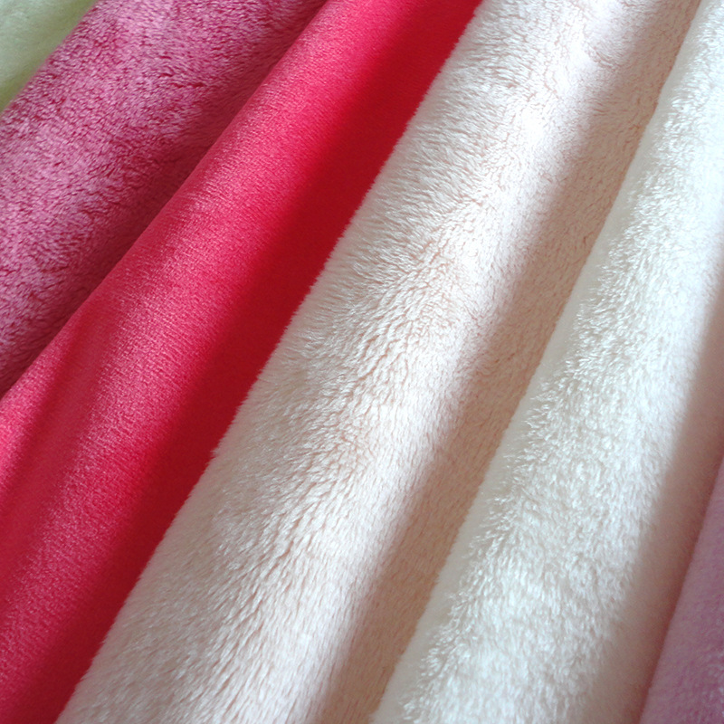 经典涤纶面料超柔短毛绒染色来样定做家纺面料