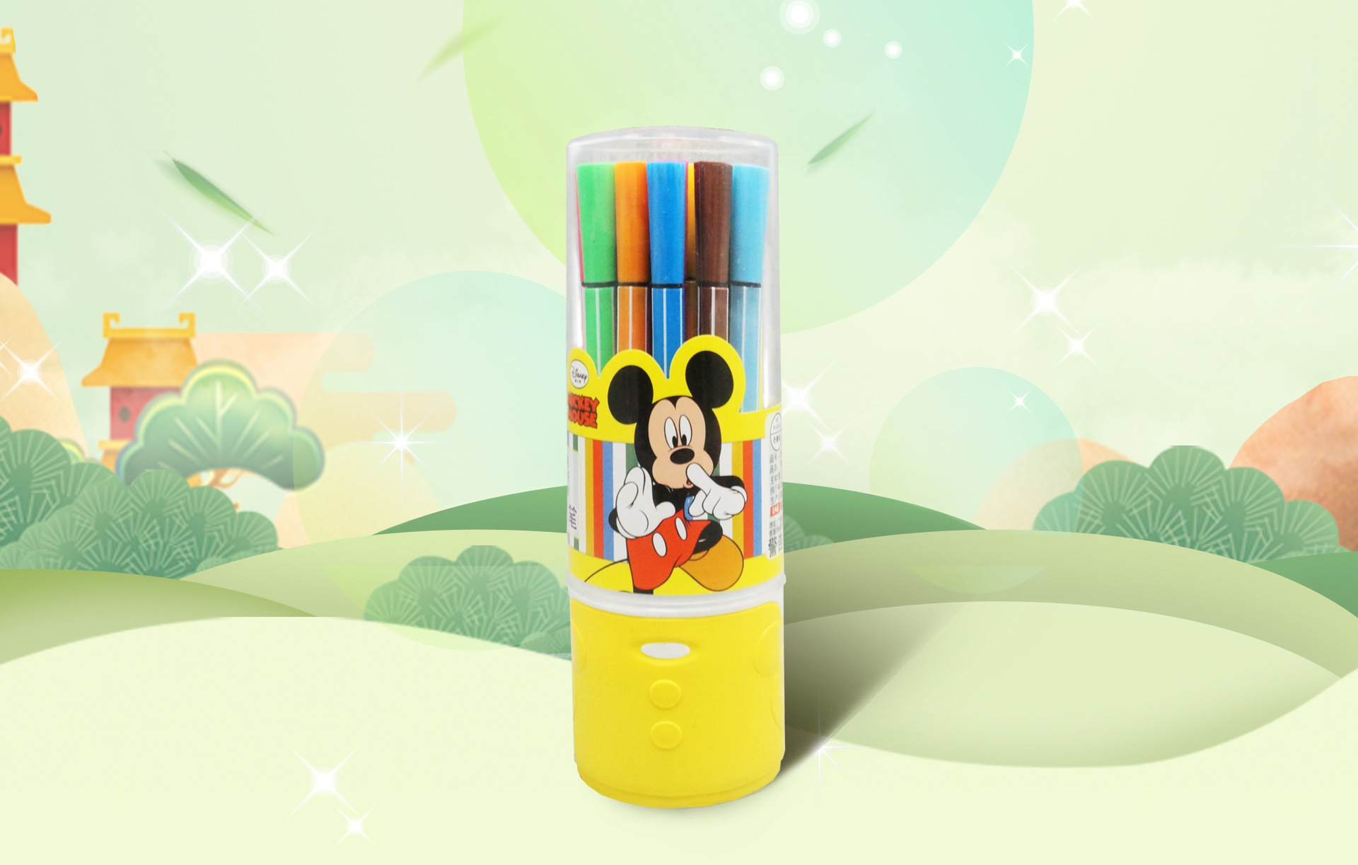 多色多款卡通图案水彩笔米奇联众水彩12色18色24色36色水彩笔