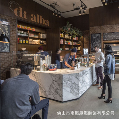 厂家定制款大理石吧台 精品店组合展柜 简约风咖啡店收银台创意款
