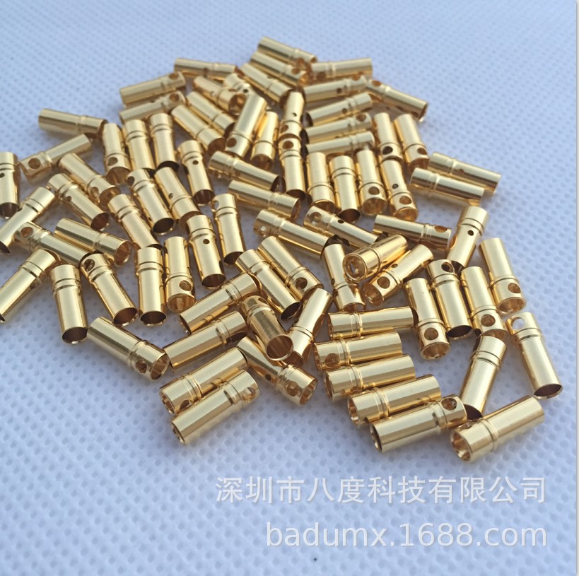 5mm香蕉头 电机 马达 无人机 电调 连接线插头 3.5mm 镀金插头