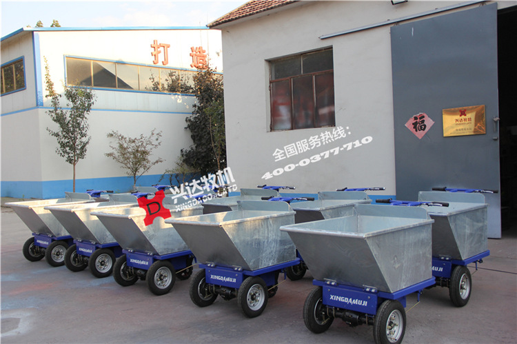 笼养肉鸡饲粪盘刮粪机 大棚电动平板手推车 养殖收粪机手推式