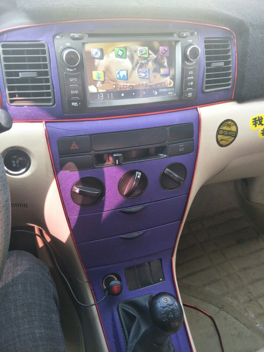 05-13老款比亚迪f3专用改装内饰贴纸f3中控台改色装饰碳纤维贴膜