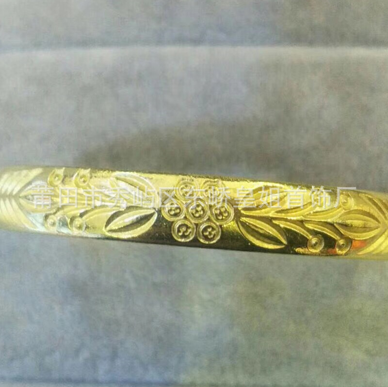 铜饰品批发8mm开口纯黄铜手镯 地摊现场加工首饰纯铜手工黄铜手镯