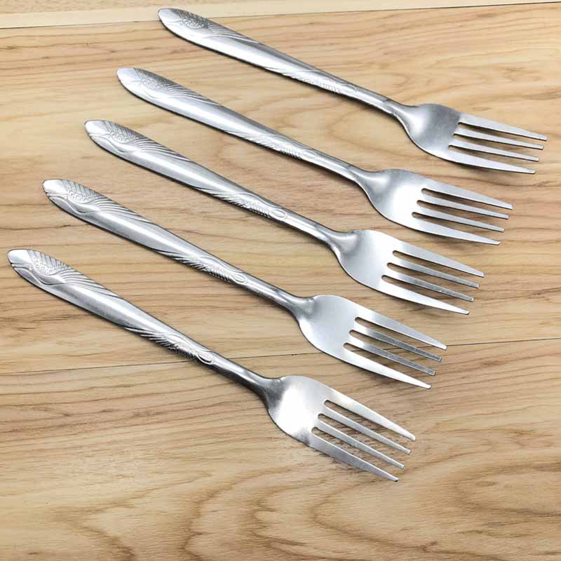 410不锈钢食堂汤匙学生小圆饭勺 叉子调羹餐具加厚仙鹤赠品