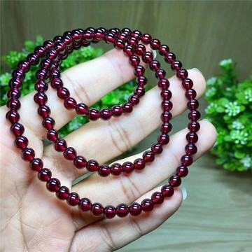 鸿腾珠宝 7a级酒红石榴石多圈女士手串 玫红石榴石手链批发-阿里巴巴