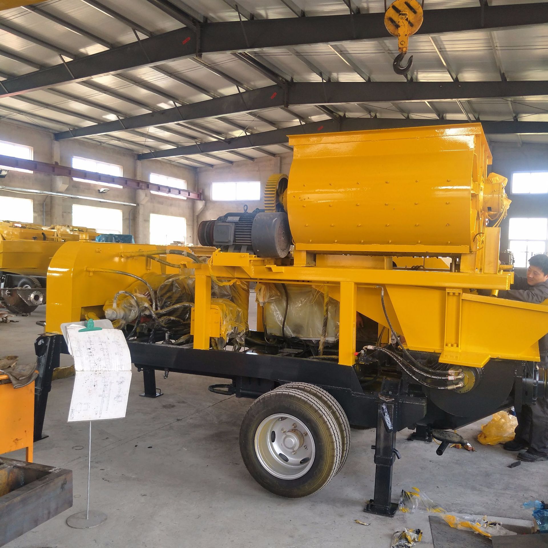 js500强制搅拌拖泵 混凝土搅拌泵一体机搅拌和送料一体产量25立方