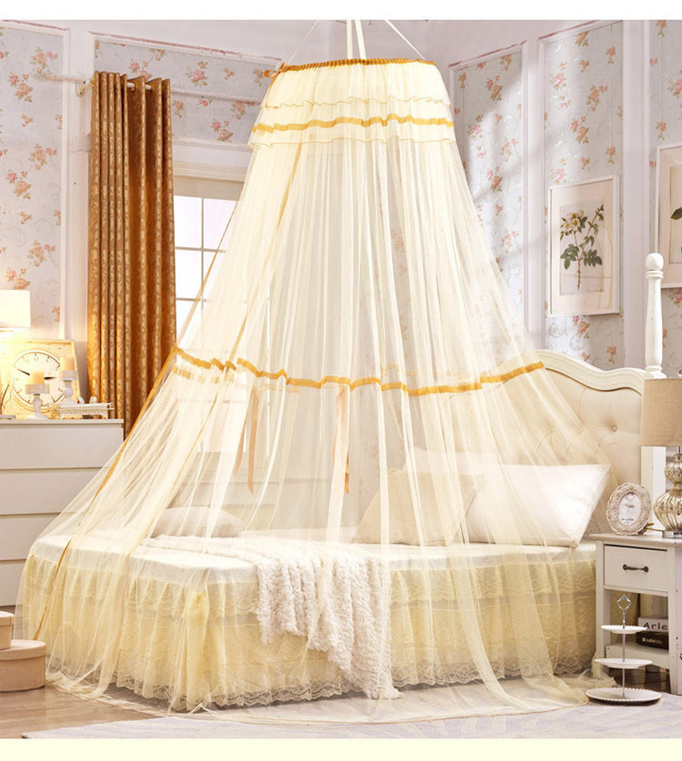 圆顶蚊帐吊顶蚊帐公主床幔吸盘粘勾免安装大小床通用款1.21.51.8m