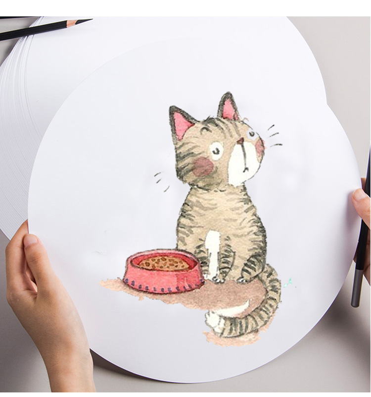 圆形绘画纸加厚大号牛皮纸彩铅画纸25张美术速写手绘素描油性50张