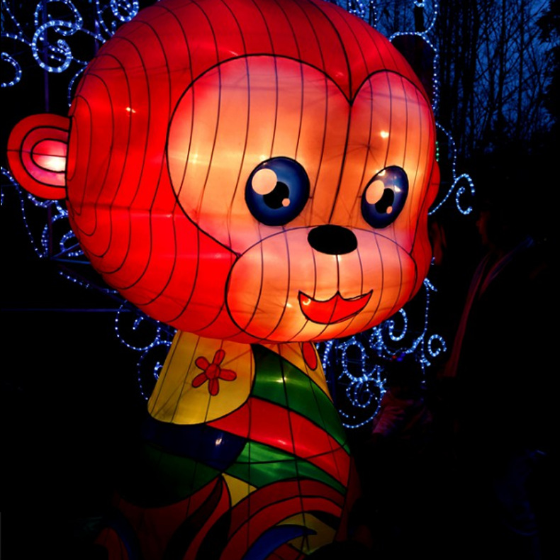 上海大型猴子户外花灯创意民俗彩灯春季装饰灯定制化工厂货源公司
