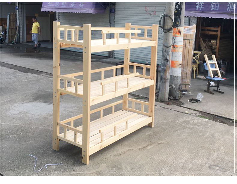 定制三层木床儿童床幼儿园午休三层木床 托儿所高低三层木床厂家