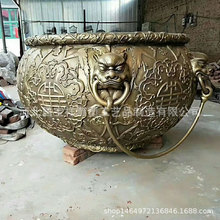 精品铜水缸铸造厂家 大型花纹铜缸 仿古故宫铜缸 荷花缸 园林雕塑