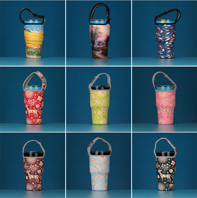 定制创意冰霸杯套 环保弹性汽车杯套 印字logo卡通饮料易拉罐杯套