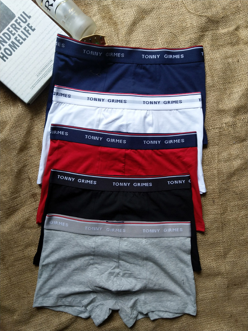 欧美风外贸tonny男士内裤男平角裤纯棉四角内裤青年透气男生裤头