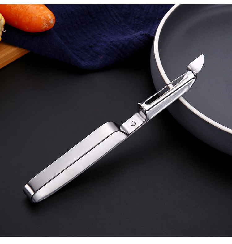 厨房工具水果刀多功能不锈钢刨子 家庭双用不锈钢手柄苹果削皮器